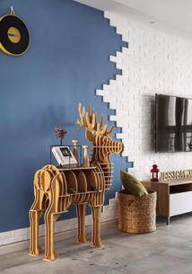 105㎡北歐裝修美炸了 清新的小三居,客廳電視背景墻設計得也忒有個性了